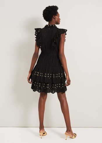 Phase Eight Ana Ruffle Dress Black Australia | RP2431605